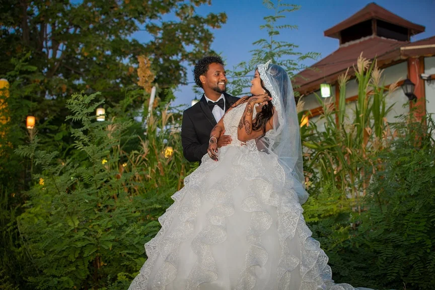 A wedding ceremony set up for guests